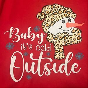 Baby It’s Cold Outside Christmas Pullover Sweatshirt Womens 2XL Red 1/4